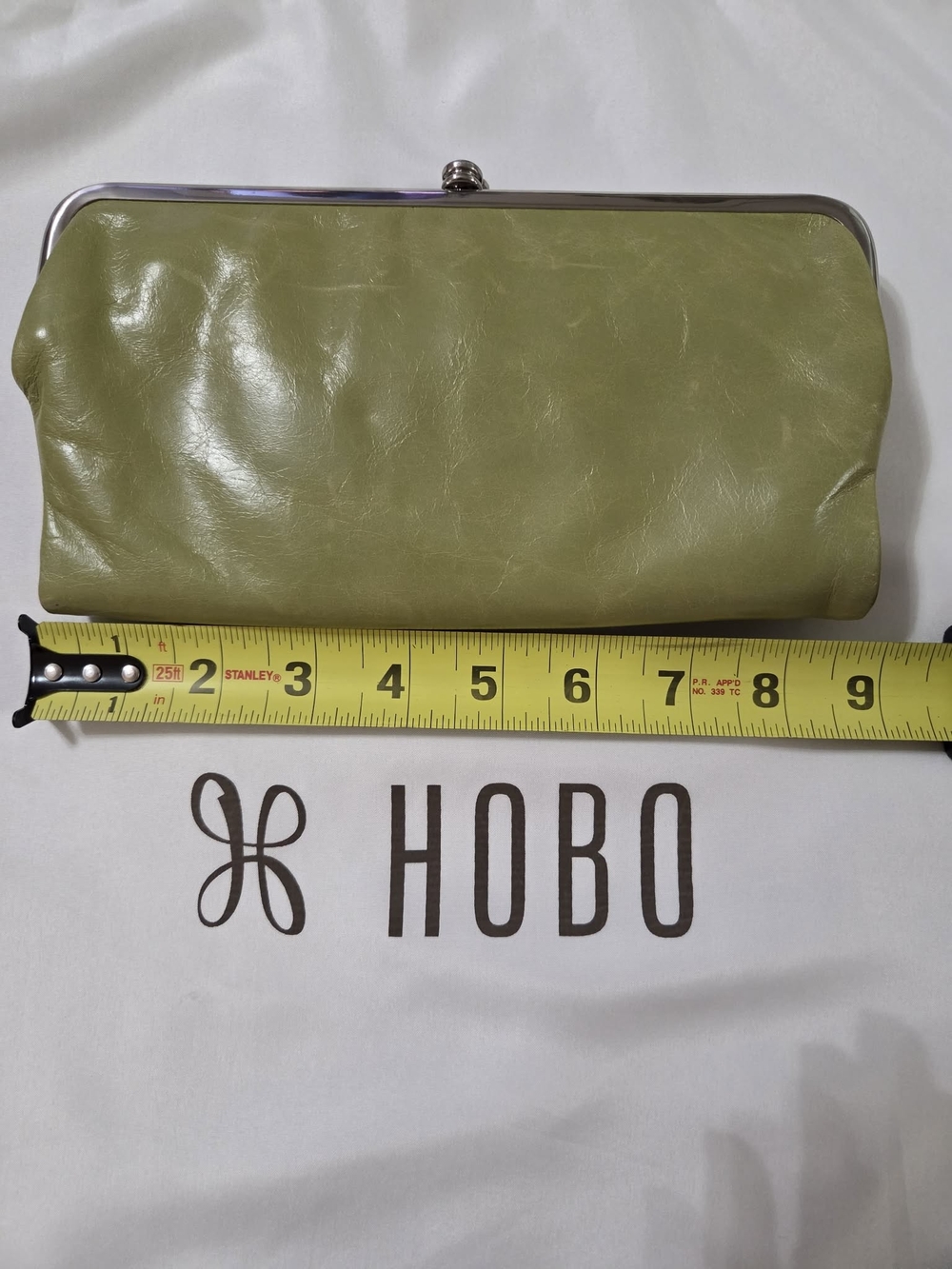 HOBO Lauren Double-Frame Clutch Wallet Leather Green